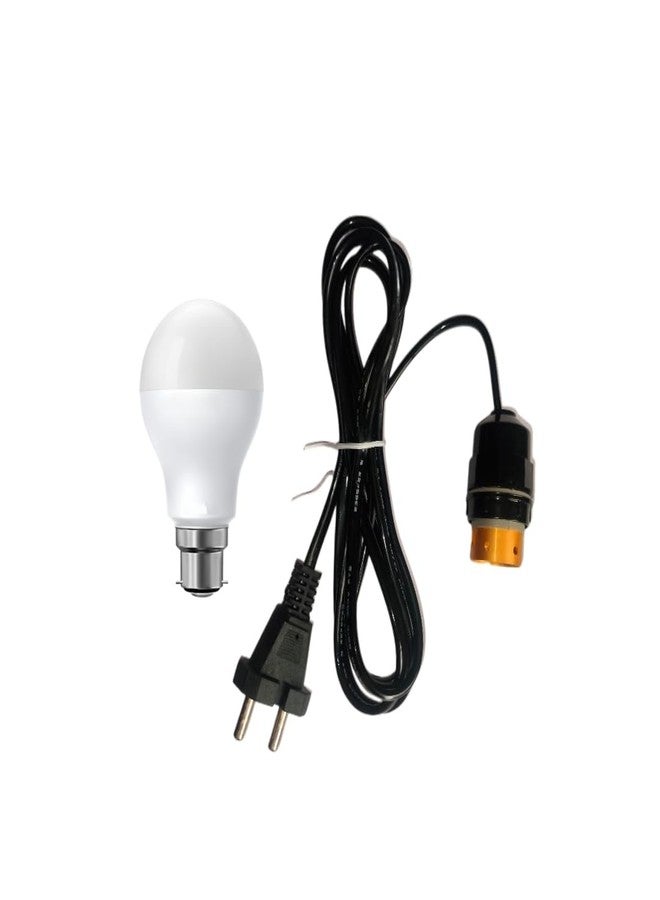 doctorspare Hanging Light Holder Pendant Ceiling Lamp with Branded 9W B22 LED Bulb & 6ft Wire- Perfect for Home, Balcony, Office, Godown | Hanging Holder Light with LED Bulb Plug-n-Wire (with 9w LED bulb) - Image 1